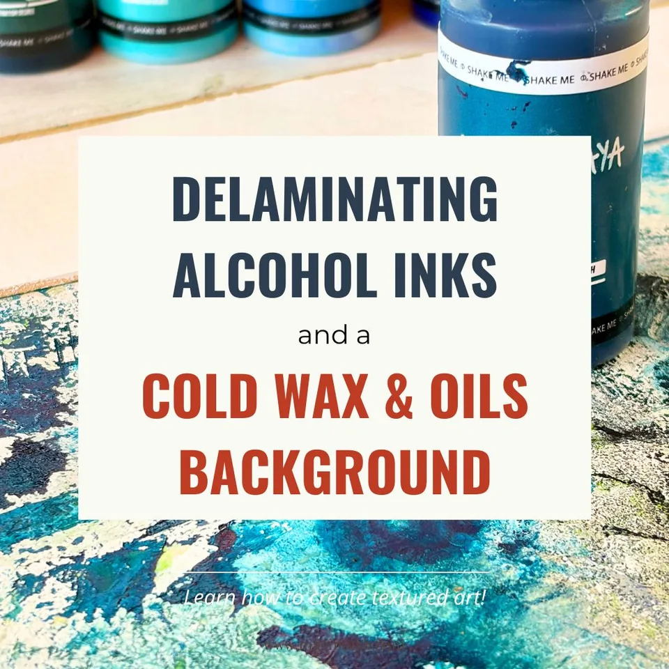 Delaminating alcohol inks combineren met cold wax en olieverf