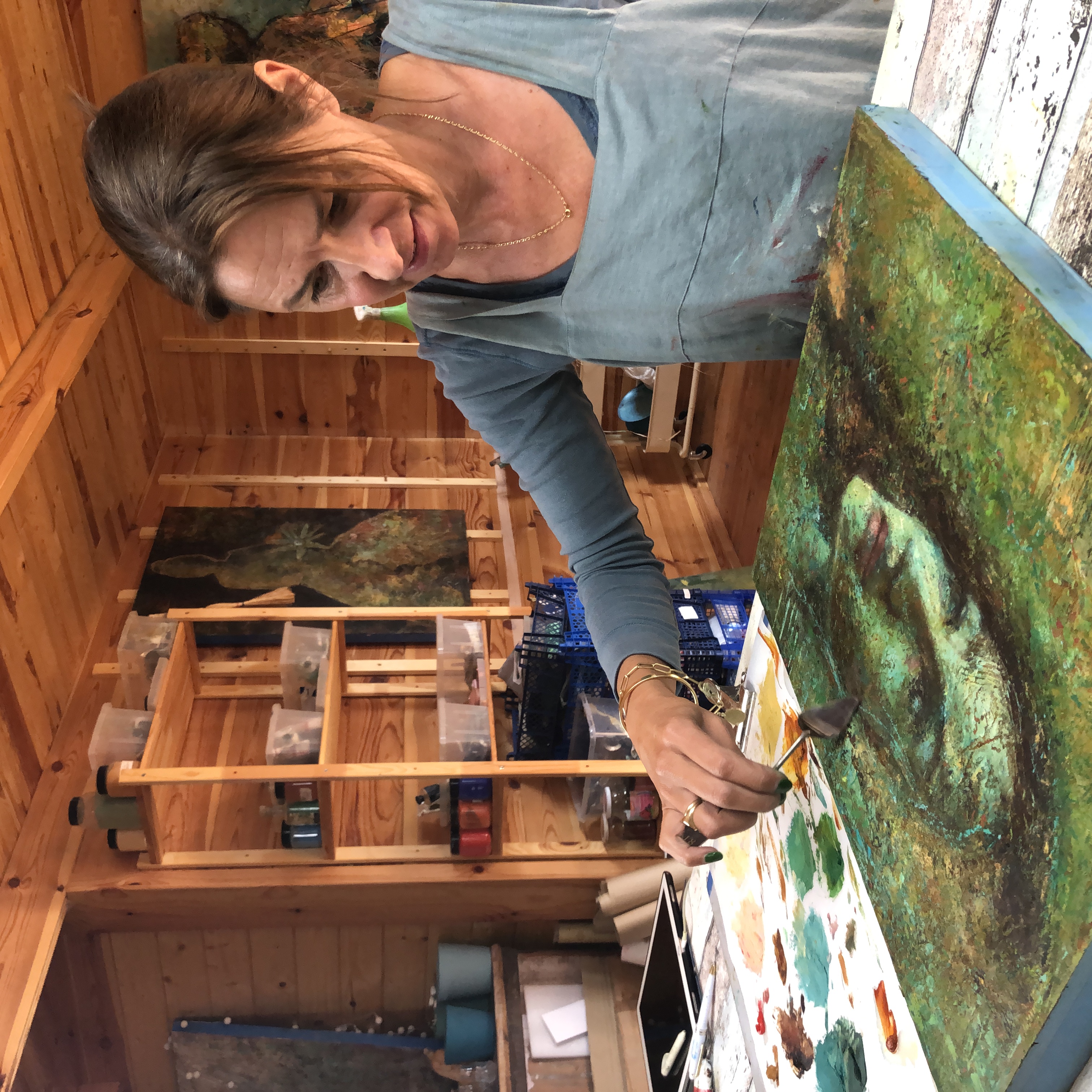Marina in her painting studio