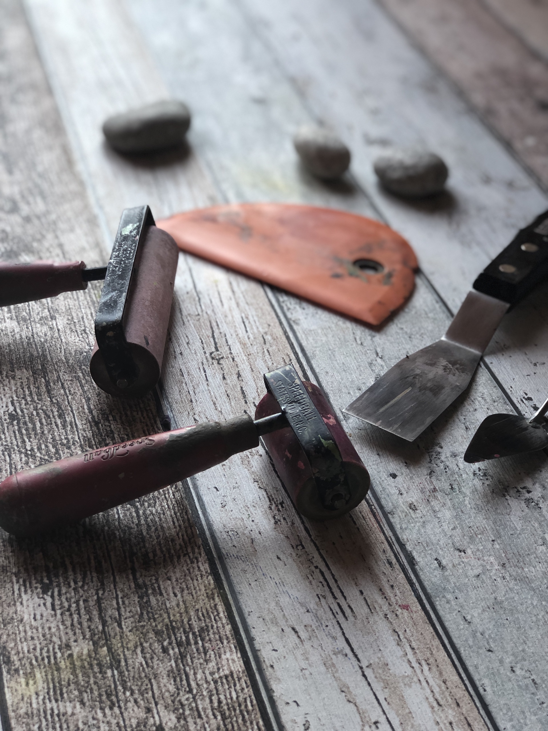 Art supplies in the studio