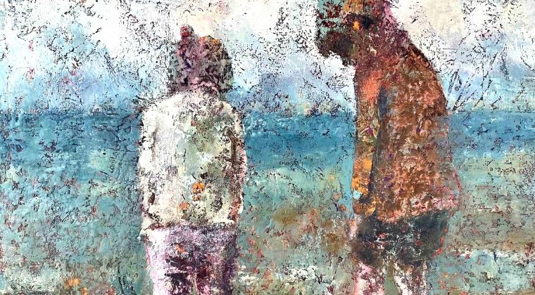 Child portrait in cold wax and oils