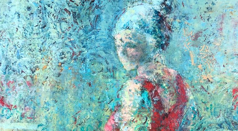 Figure painting in cold wax and oils