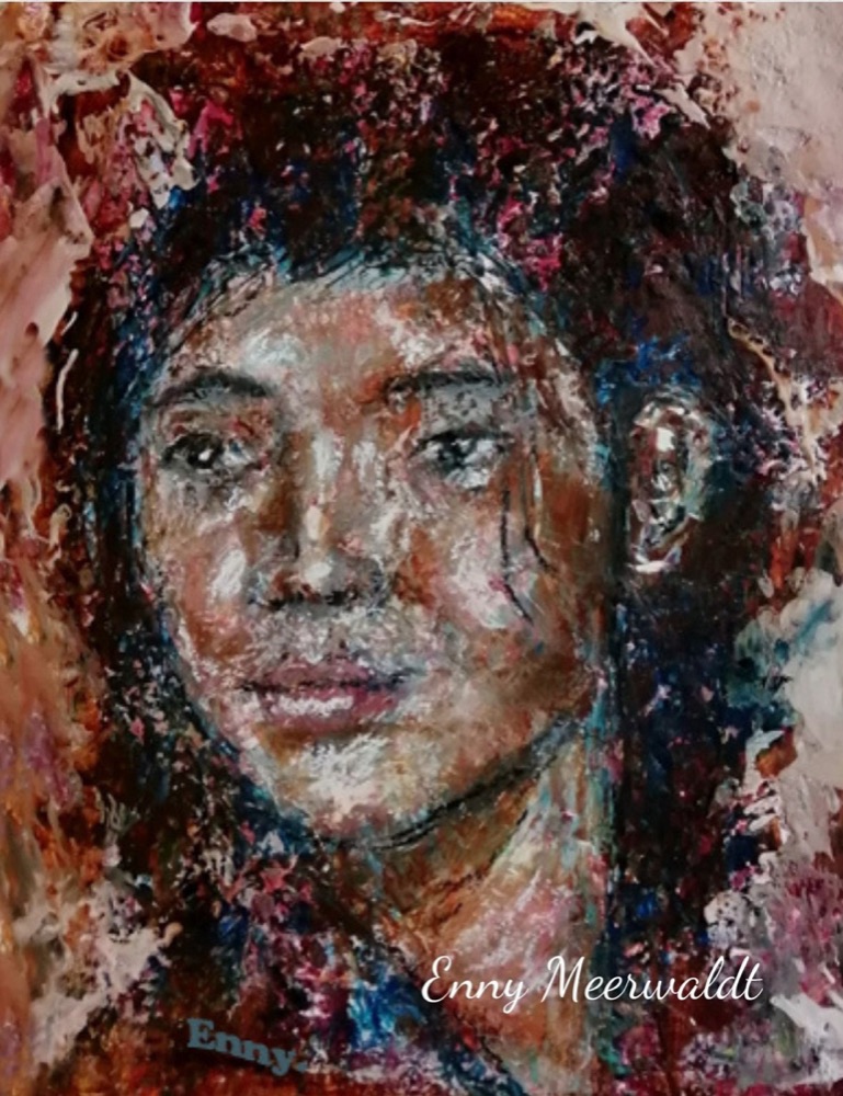 Student artwork — Textured Portraits & Golden Girls