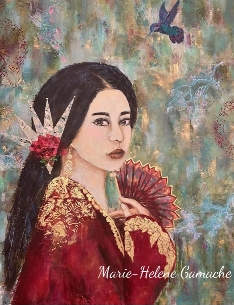 Student artwork — Textured Portraits & Golden Girls