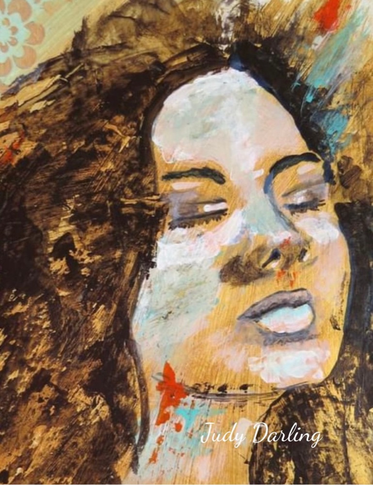 Student artwork — Textured Portraits & Golden Girls