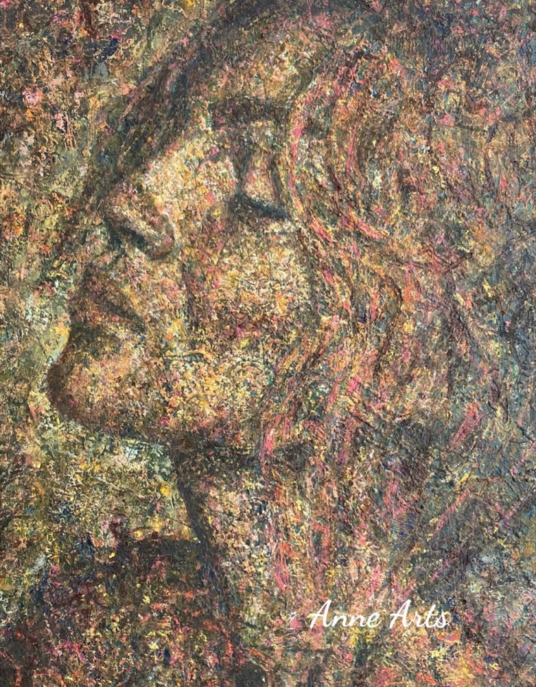 Student artwork — Textured Portraits & Golden Girls