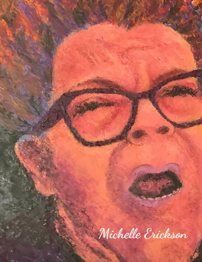 Student artwork — Textured Portraits & Golden Girls