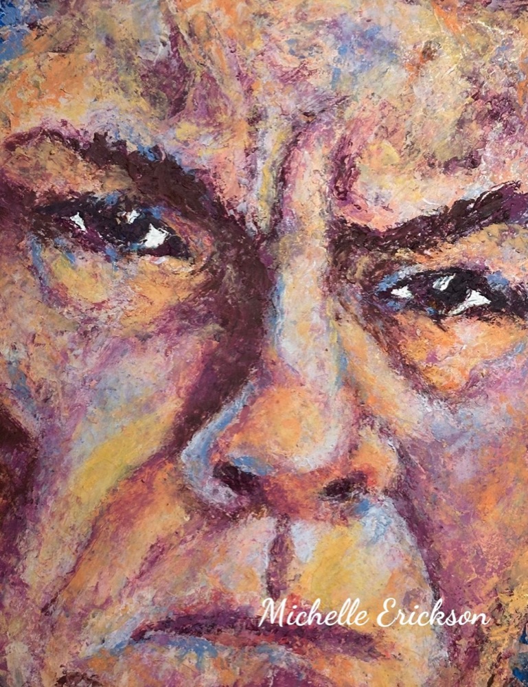 Student artwork — Textured Portraits & Golden Girls