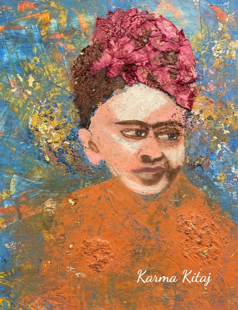Student artwork — Textured Portraits & Golden Girls